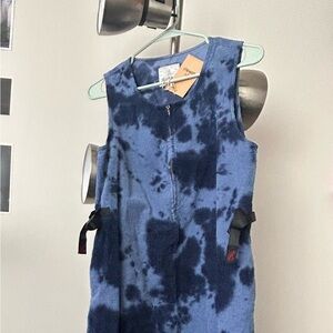 Blue Tie-Dye Sleeveless Dress